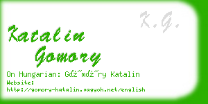 katalin gomory business card